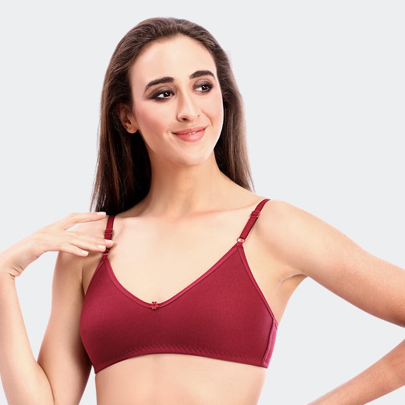 Prithvi Quincy Bra For Women Burgundy