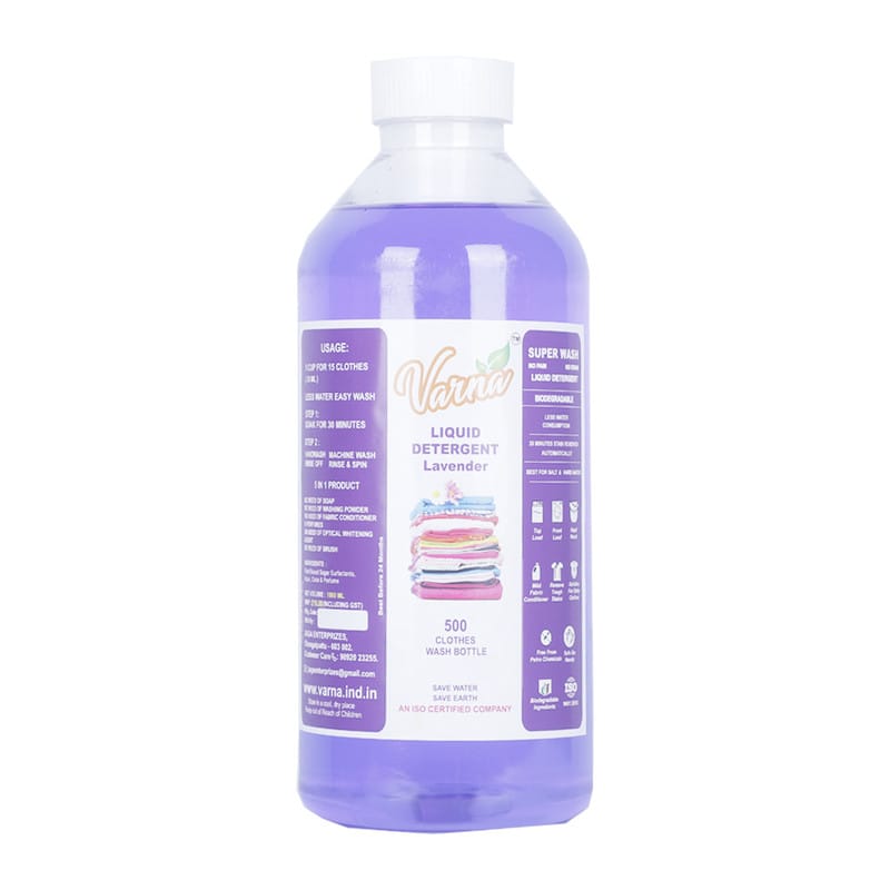 Varna Bio-Detergent Liquid Lavender Without Fabric Conditioner - 1 Ltr