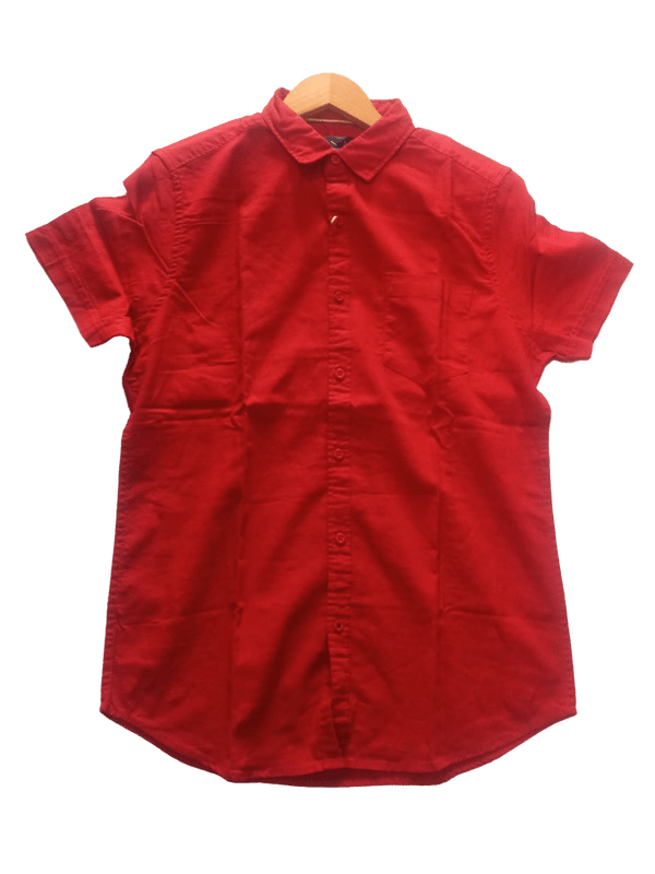 Men Half Sleeve Casual Red