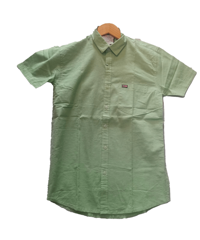 Men Half Sleeve Casual Light Green