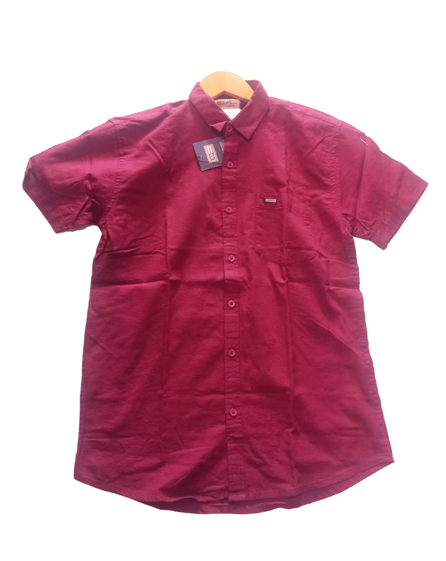 Men Half Sleeve Casual Dark Pink