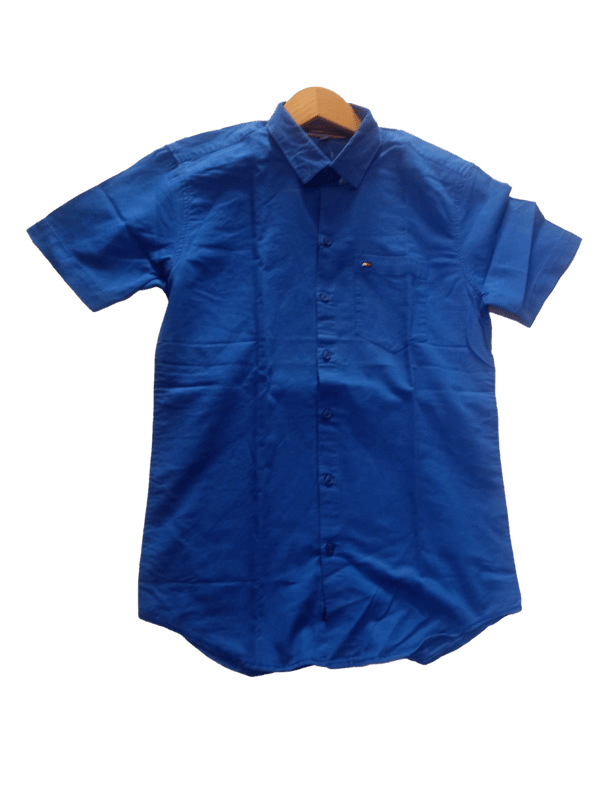 Men Half Sleeve Casual Blue