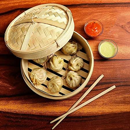 Madurai Bamboo Craft Bamboo Steamer / Momo,Putthu ,Nuts,Tuber Platter 3 In Set