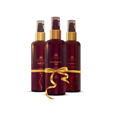 Ayurprabhava Hair Care Combo (Hair Oil, Shampoo & Danthapala