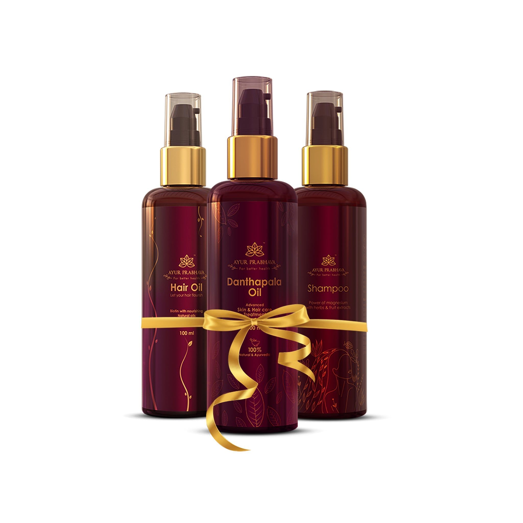 Ayurprabhava Hair Care Combo (Hair Oil, Shampoo & Danthapala