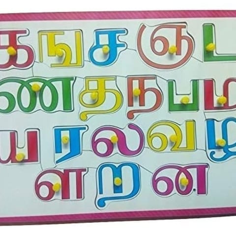 Combo Knob Puzzle Wooden Tamil Board