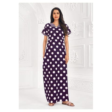 Pranjul Cotton Printed Nighty With Side Pocket - 910