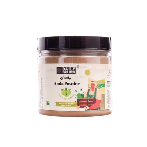 Daily Farmer Dried Seedless Amla Powder, Indian Gooseberry Powde, For Face, Body And Drinking, 100% Pure, Face Pack, No Additives - 100g
