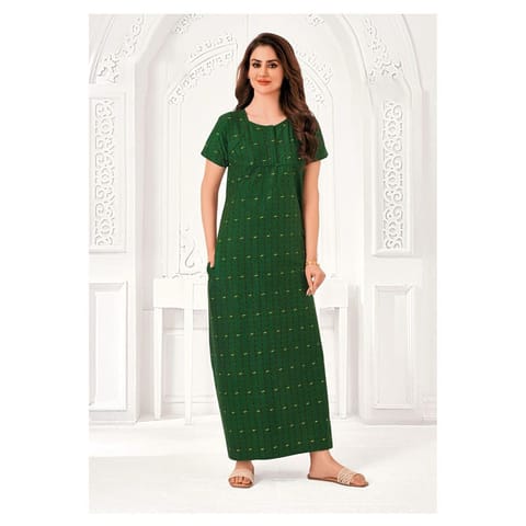 Pranjul Cotton Printed Nighty With Side Pocket - 823 - 3XL