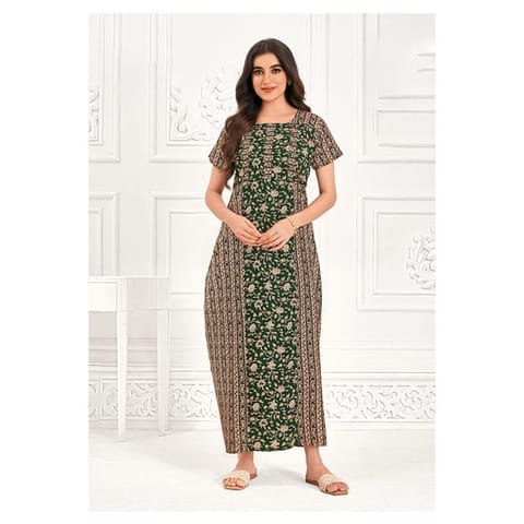 Pranjul Cotton Printed Nighty With Side Pocket - 802