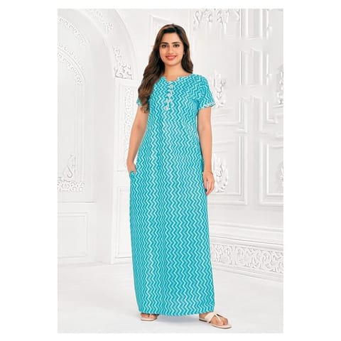 Pranjul Cotton Printed Nighty With Side Pocket - 913 - XXL