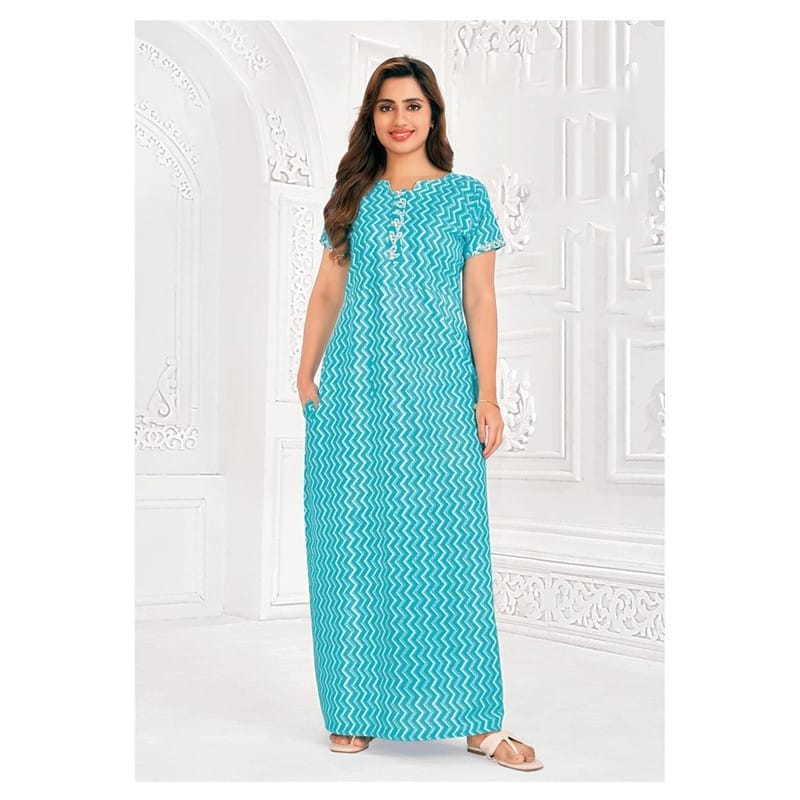 Pranjul Cotton Printed Nighty With Side Pocket - 913 - XXL