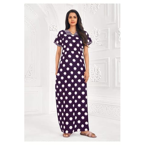 Pranjul Cotton Printed Nighty With Side Pocket - 910