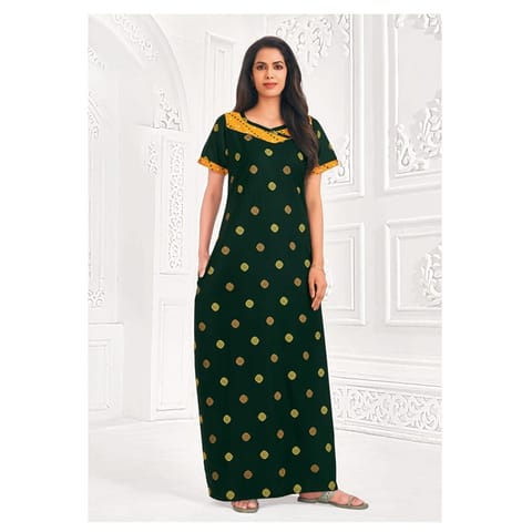Pranjul Cotton Printed Nighty With Side Pocket - 932