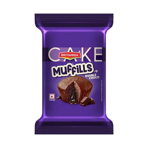 Britannia Double Choco Muffins - Centre Filled, Baked Dessert, For Anytime Snacking - 30 g