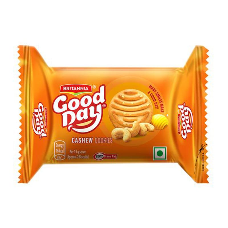 Britannia Good Day Cashew Almond Cookies - Crunchy, Ready To Eat - 30g