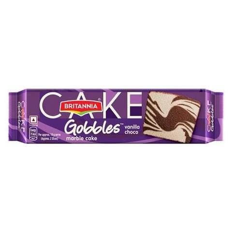 Britannia Gobbles Marble Cake - Choco Vanilla, Soft & Fluffy Snack - 110g