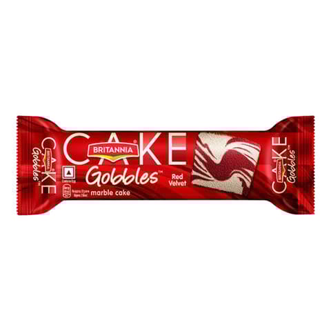 Britannia Gobbles Marble Cake - Red Velvet, Soft & Spongy - 110g