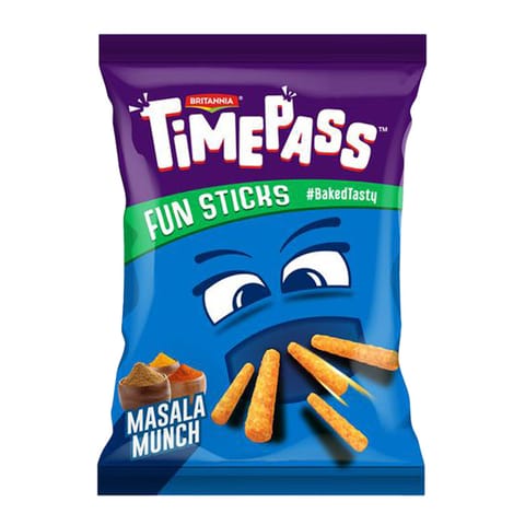 Britannia Timepass Fun Sticks - Masala Munch - 36g