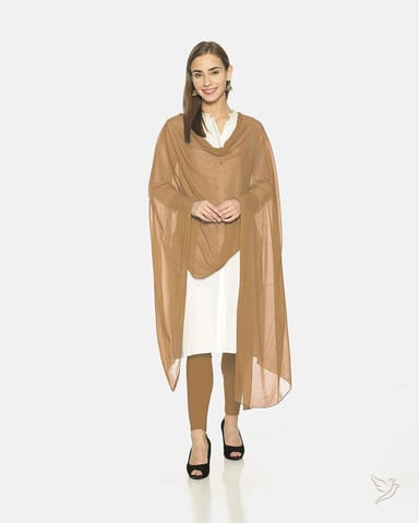 Twin Birds Women Matching Shawl - Golden Brown