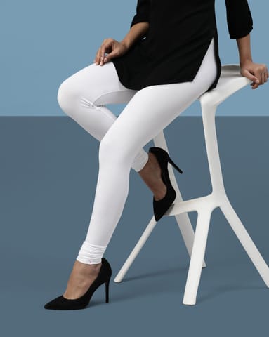 Twin Birds Women Bamboo Modal Churidar Legging White