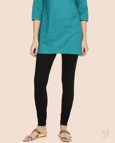 Twin Birds Women Viscose Churidar Legging - Black Plus