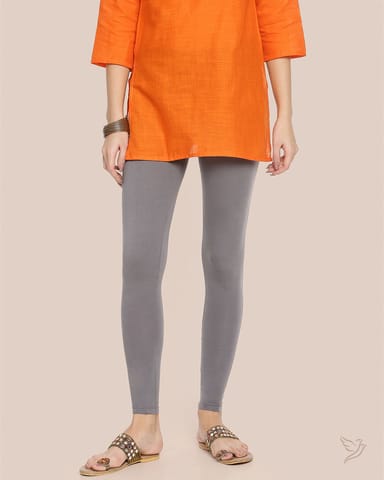 Twin Birds Women Cotton Ankle Legging - Anthrazite Grey