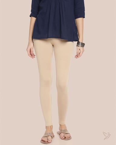 Twin Birds Women Cotton Ankle Legging - Butter Scotch