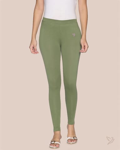 Twin Birds Women Cotton Ankle Legging - Cactus