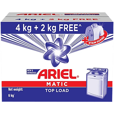 Ariel Matic Top Load Detergent Washing Powder 6 kg (4 + 2)