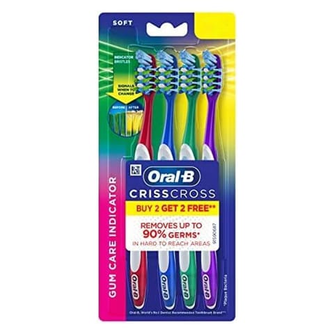 Oral B Crisscross Germ Care Tooth Brush 2+2