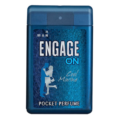 Engage On Cool Marine Pocket Perfume For Men, 18 Ml, Citrus & Fresh, Skin Friendly