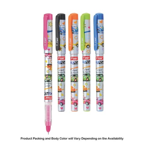 Flair Inky Car Liquid Ink Fountain Pen, Blue Ink, 2 Ink Cartridges For School, Office, Home
