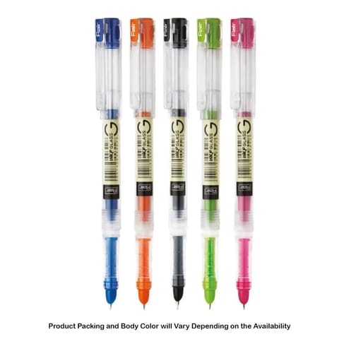 Flair Inky Glass Liquid Ink Fountain Pen, Blue Ink, 4 Ink Cartridge For School, Office, Home
