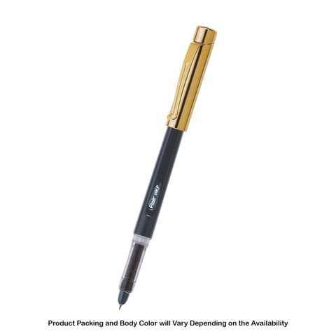 Flair Inky Gold Liquid Ink Fountain Pen, Blue Ink,3 Ink Cartridges, 1 Ink Converter For School, Office, Home