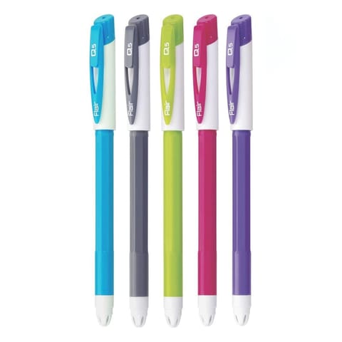 Flair Q5 Retractable Assorted Ball Pen For School, Office, Home
