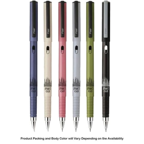 Flair O2 Blue / Black Assorted 10Pc Ball Pen For School, Office, Home