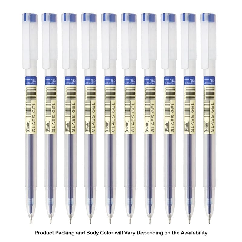 Flair Glass Gel Pen Water Proof Ink For School, Office, Home