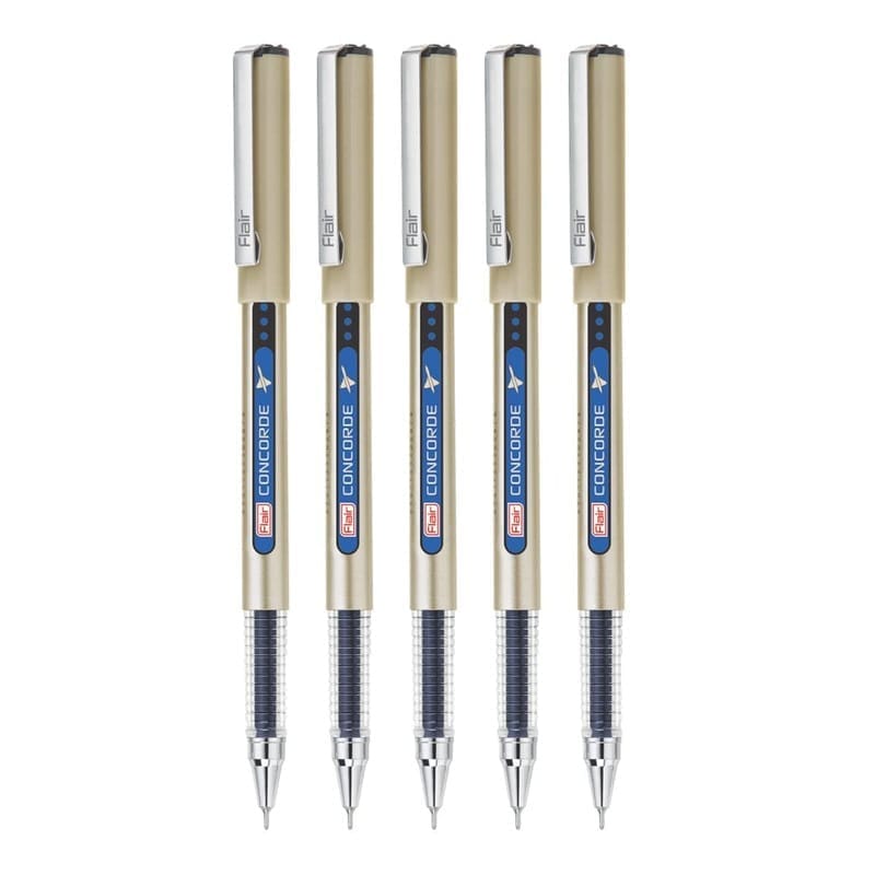 Flair Concorde Waterproof Gel ink Blue ink For School, Office, Home