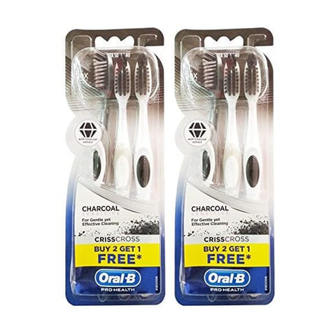 Oral-B Oral B Charcoal Sensitive Toothbrush - 3 Pieces (Extra Soft, Pack of 2)