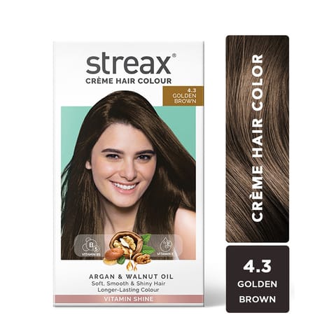 Streax Ultra Shine Cream Hair Colour, No Ammonia Cream - Gloden Brown
