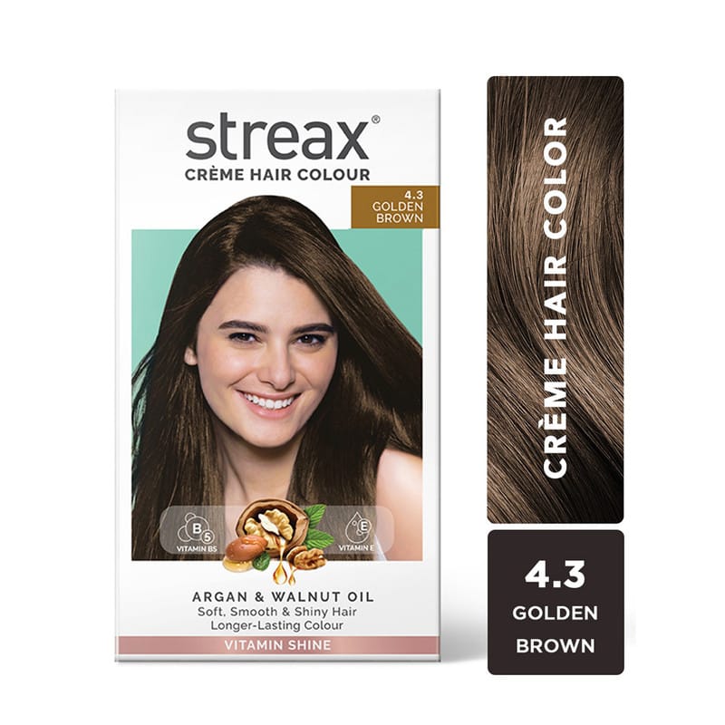 Streax Ultra Shine Cream Hair Colour, No Ammonia Cream - Gloden Brown