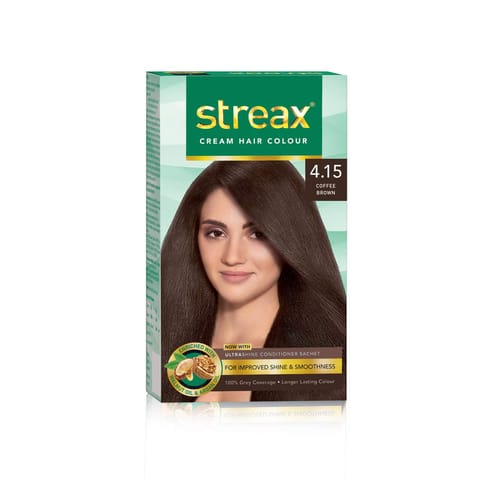 Streax Ultra Shine Cream Hair Colour, No Ammonia Cream - Coffee Brown