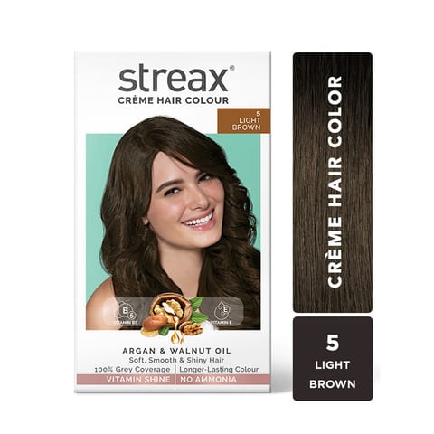 Streax Ultra Shine Cream Hair Colour, No Ammonia Cream - Light Brown