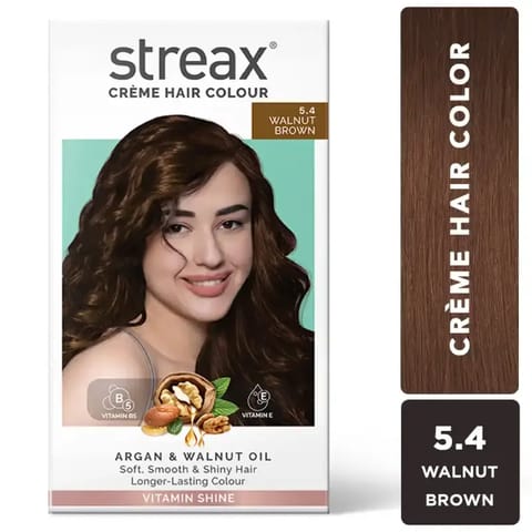 Streax Ultra Shine Cream Hair Colour, No Ammonia Cream - Walnut Brown
