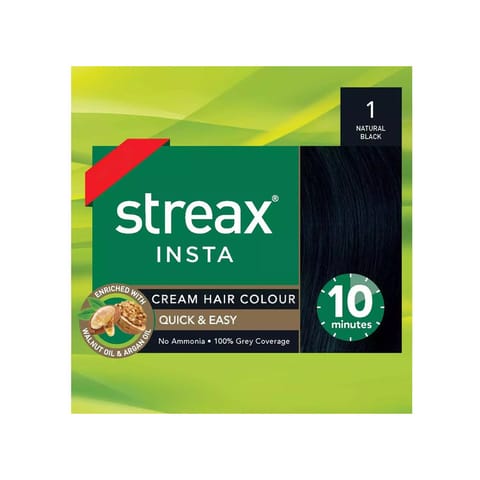 Streax Insta Cream Hair Colour - Natural Black
