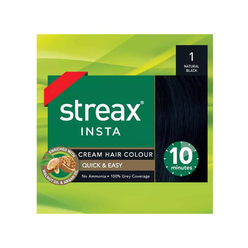 Streax Insta Cream Hair Colour - Natural Black