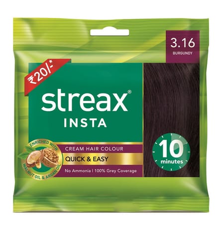 Streax Insta Cream Hair Colour - Burgundy