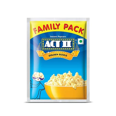 ACT II Instant Popcorn  - Golden Sizzle Family Pack 90g +30 g extra
