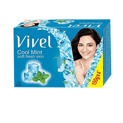 Vivel Bathing Soap - Cool Mint, 600 g (Pack of 4)